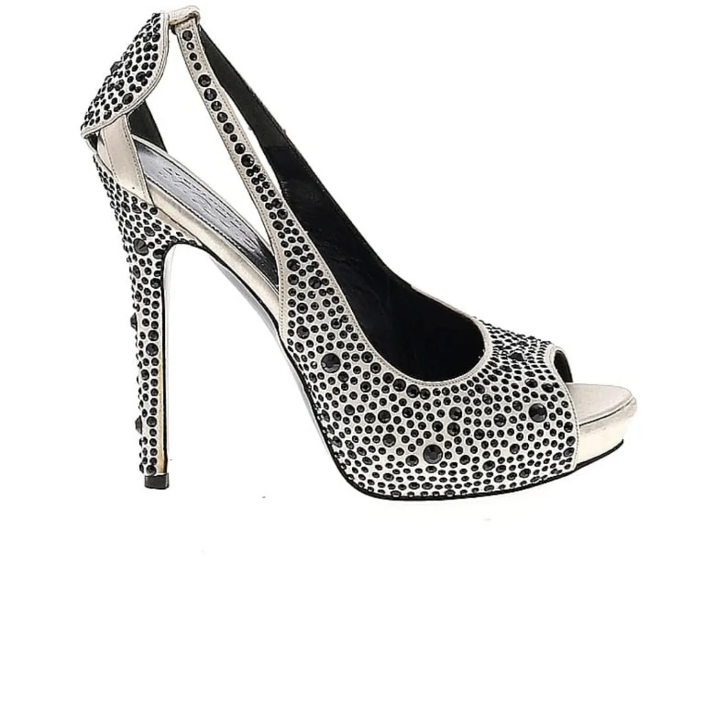 Alexander McQueen Rhinestone Peep Toe Shoes Size 37